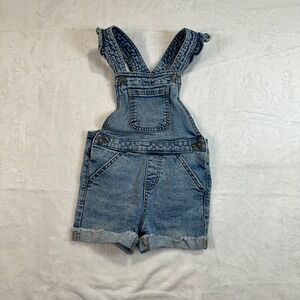 Okie Dokie Denim Shortall Overalls 4T Blue Ruffle Strap Girls Toddler